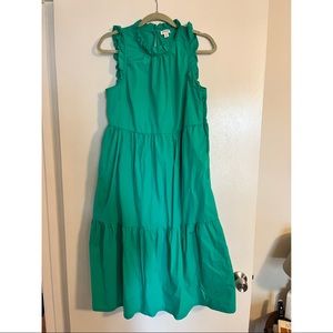 J. Crew midi tiered summer dress ruffle detail